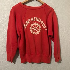 Vintage 50s 60s Champion Mens M Red Pullover Crewneck Sweatshirt Raglan picture