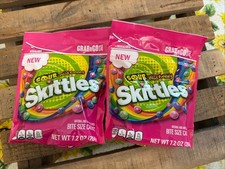2 New Limited Edition Skittles SOUR WILD BERRY Chewy Soft Candy Bag 7.2oz each  picture