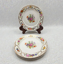 3 Rosenthal Selb Bavaria Dresden Flowers Bread Plates 6.75 Inch 1924 Germany picture
