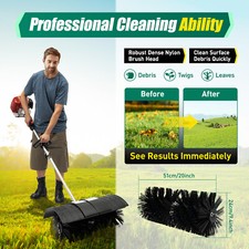 52CC Gas Power Nylon Brush Broom Sweeper 1.25kw Grass Driveway Turf Snow Clean picture
