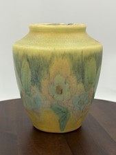Rookwood Pottery 1928 Decorated Mat Green Floral Ceramic Vase 1925 Delia Workmun picture