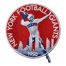 New York Giants Vintage Round Style Patch. Embroidered. Iron On Backing. 3