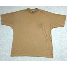 Vintage 90s Bugle Boy Pocket T Shirt Men's XL Tan Brown USA Made 100% Cotton picture