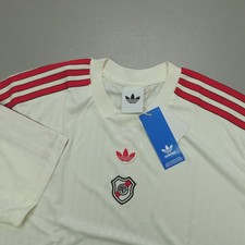 adidas River Plate Terrace Icons Jersey Men's Size M JM2204 OffWhite Red Stripe picture