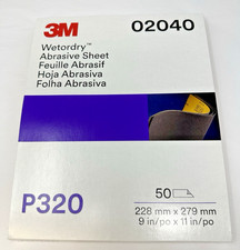 New3M Wetordry Abrasive Sanding Sheets Paint Repair P320 (50 sheets)  02040 2040 picture