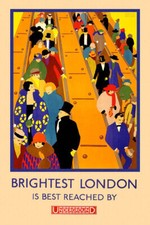 Visit Brightest London Travel Transit Metro Vintage Wall Art Print Poster Repro picture