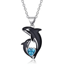 Orca Killer Whale Necklace for Women Sterling Silver Orca Whale Gifts picture