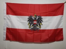 Austria with Emblem Flag Banner Brass grommets 3'X5'  90*150cm  picture