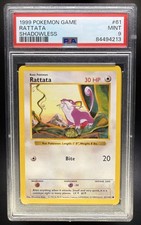 1999 Pokemon Shadowless Rattata #61/102 Set PSA 9 picture