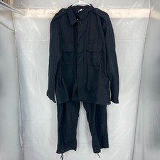 True Spec Military Outfit Men XL Shirt L Pants Solid Black Tactical Utility picture