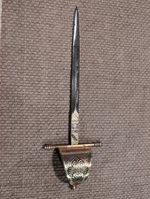 Vintage Toledo Spain Mini Rapier Letter Opener Sword – Cup Hilt, 8.5” Steel picture