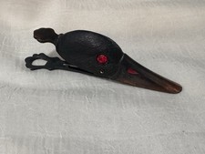 Antique Victorian Brass Duck Head & Red Eyes Wall Mount Paper Holder Made Japan picture