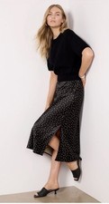 NWT Evereve size M Two-fer midi dress in polka dot casual business preppy picture