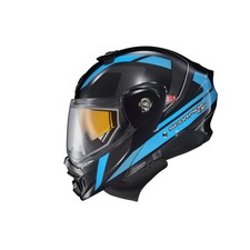 Scorpion 96-1184-SD EXO-AT960 Hicks Helmet with Dual Lens Shield Md Light Blue picture