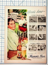Vintage Hamm's Beer Ad 1950s Smooth Garden Mellow Moment St. Paul Minnesota picture