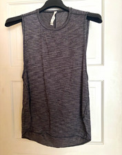 Lululemon Athletica Women's Gray Heathered Crew Neck Stretch Tank Top 12 picture