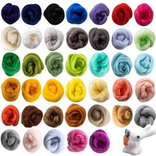 Sukh 40pcs Felting Wool Roving - Core Bulk 40Pcs Wool, Multicolor picture