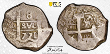 1771 P V Y 8 Reales Cob Spanish Colonial Bolivia PCGS VF-30 *Full Date* picture