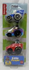 Fisher Price Little People Wheelies Racers Pack Of 3 Cars New In Package Mattel picture