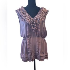LOFT Purple Ruffled Blouse picture