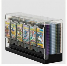 6-Slot Booster Pack Dispenser with Black Base 4mm Clear Acrylic Stackable picture