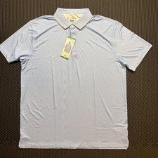 Hickey Freeman Mens Golf Polo Shirt Sz XL Light Blue Geometric Wicking NWT picture