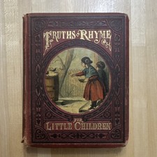 RARE 1878 Truths in Rhyme for Little Children McLoughlin Bros ChromolithoAntique picture