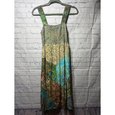 Santiki VTG Patchwork Tank Dress Smocked Sz M Boho Whimsigoth Fairy Grunge picture