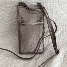 The Sak  3-in-1 Crossbody Vertical Wallet Clutch Metallic Leather Phone Purse picture