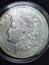 1921-D Morgan Silver Dollar in Case And Folder.Only Year Made At The Denver Mint picture