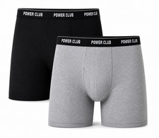 Men's 100% cotton boxer briefs underwear black grey soft comfort s-3xl 2 pack  picture