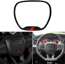 Auovo Steering Wheel Cover Trim for Dodge Charger Challenger 2015-2023 Black picture
