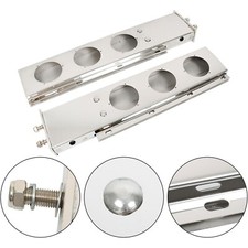 30'' Straight Stainless Mud Flap Hangers w/ 4'' Light Cutouts for Semi Trucks picture