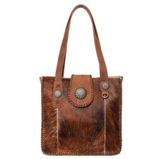 Montana West Genuine Leather Hair-On Cowhide Tote - Brown picture