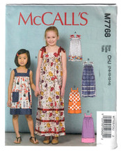 McCall’s M7768 Sewing Pattern Child/Girls Pullover Dresses Length Var. Size 7-14 picture