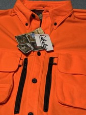 NeW Cabela's Blaze Orange Hunting Shirt Button Up Zip Vent Men’s Large NWT picture