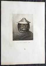 1784 Cook & Webber Large Antique Print of a Man of Prince William Sound, Alaska picture