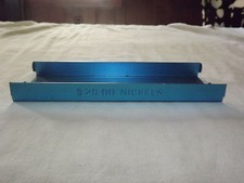 VINTAGE MMF IND WHEELING IL BLUE BANK $20.00 NICKELS ALUMINUM  METAL NICKEL TRAY picture