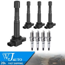 4x Ignition Coil + iridium Spark Plug for 2002-2011 Honda CR-V Acura CSX RSX picture
