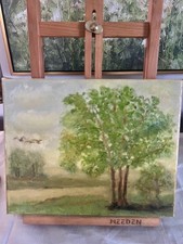 Original Vintage Landscape Oil Painting with impasto - 8