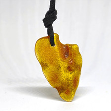 Unique Natural Baltic Amber Amulet For Luck Genuine Gemstone Pendant Gift picture