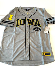 NEW NCAA Iowa Hawkeyes Colosseum Gray Baseball Jersey XL NWT Free Spirited picture