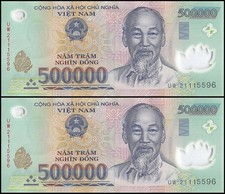 1 MILLION VIETNAM DONG VND .. circulated..  2 notes With COA picture