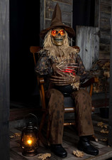 Fun Costumes 4.8FT Swiping Scully Seated Scarecrow Animatronic | Animated Hallow picture