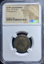 Emperor Nero Alexandria Egypt Roman Tetradrachm 54AD-68AD NGC Genuine Certified picture