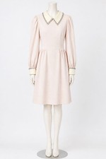 MIU MIU Long Sleeve Dress Pale Pink Bijou Collar Cuffs Size 36 Worn Three Times picture
