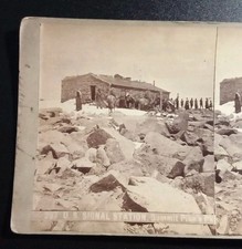 Charles Weitfle Stereoview #297 U.S. Signal Station Summit Pike's Peak 1880s picture