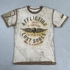 VTG Affliction Distressed Graphic T-Shirt Men XL Multicolor Made in USA picture