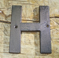 Cast Iron Industrial LETTER H Sign Rustic Brown 5