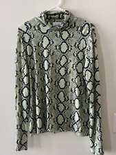BNWT ST. JOHN WHITE LABEL COLLECTION MULTI PRINT STRETCH BLOUSE LARGE picture